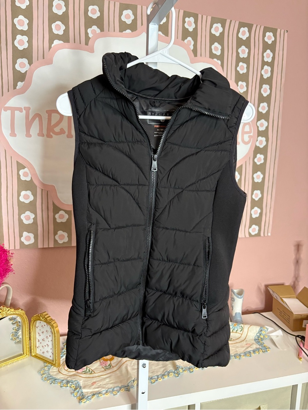Bernardo Black Quilted Puffer Vest Jacket